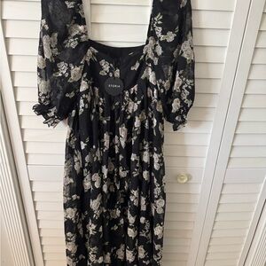 Storia Black Floral Women's Dress